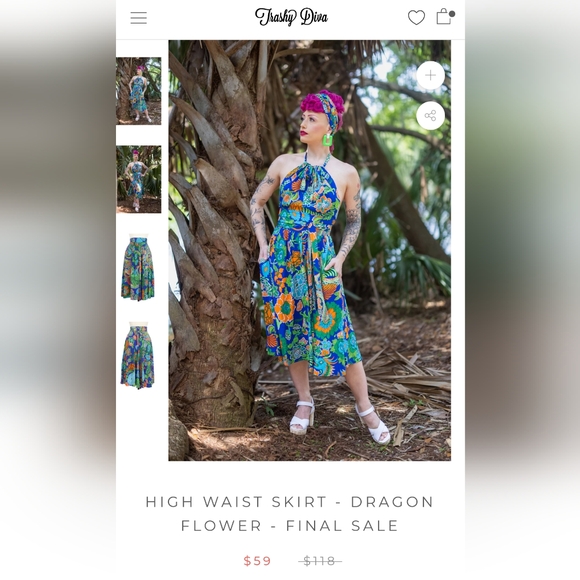 Trashy Diva Dragon Flower skirt - Picture 3 of 4